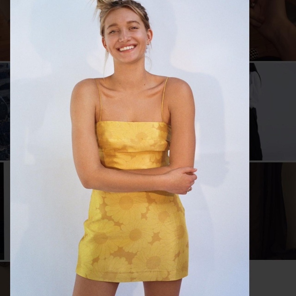 Realisation Par The Christy Yellow Sunflower Dress